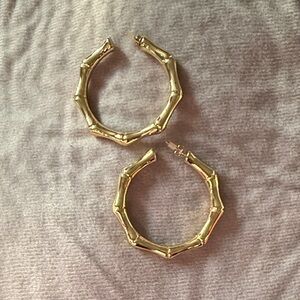 Kae by Karrueche Gold-Plated Bamboo Hoop Earrings
